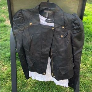 white glitter shirt w/ jacket attached